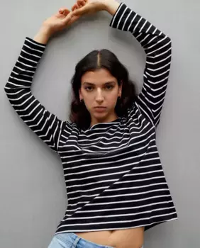 Женская футболка с длинными рукавами и застежкой на пуговицы сзади Easy Wear, черный