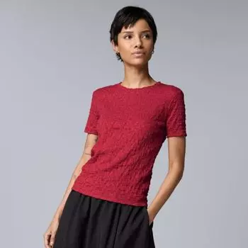 Женская футболка с фактурой Simply Vera Vera Wang, цвет opulent maroon