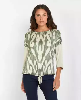 Женская футболка с французским рукавом и регулируемой талией на шнурке Trucco, мультиколор