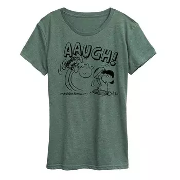Женская футболка с футбольным рисунком Peanuts Charlie Brown Licensed Character, цвет Heather Juniper Green