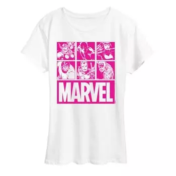 Женская футболка с геометрическим принтом в клетку Marvel, белый