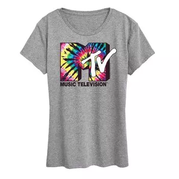 Женская футболка с графическим логотипом MTV Tie Dye Licensed Character, серый