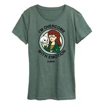 Женская футболка с графическим принтом «Daria, меня переполняют эмоции» Licensed Character, зеленый