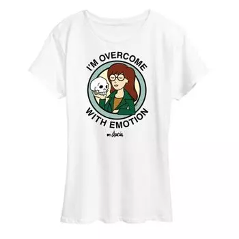 Женская футболка с графическим принтом «Daria, меня переполняют эмоции» Licensed Character, белый