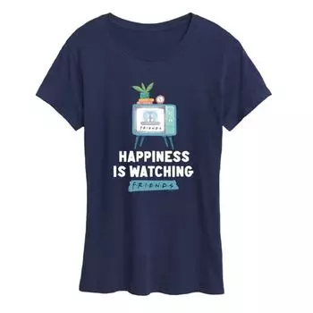 Женская футболка с графическим принтом «Друзья смотрят на друзей» Licensed Character, синий