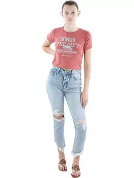 Женская футболка с графическим принтом из искусственного шелка HONOR THE GIFT, красный/серый