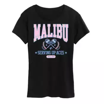 Женская футболка с графическим принтом Malibu Varsity Barbie, черный