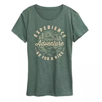 Женская футболка с графическим рисунком Experience Adventure Licensed Character, цвет Heather Green