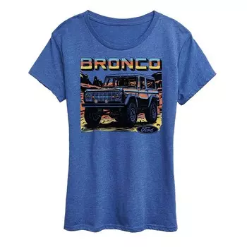 Женская футболка с графическим рисунком Ford Bronco Licensed Character, цвет Heather Royal Blue