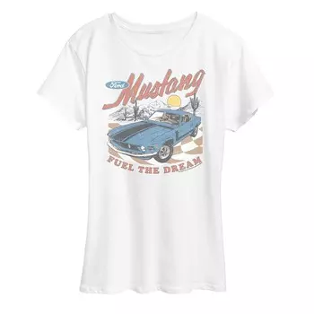 Женская футболка с графическим рисунком Ford Mustang Fuel The Dream Licensed Character, белый