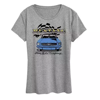 Женская футболка с графическим рисунком Ford Vintage Mustang Licensed Character, цвет Heather Gray