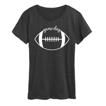 Женская футболка с графическим рисунком Game Day Football Licensed Character, цвет Heather Charcoal