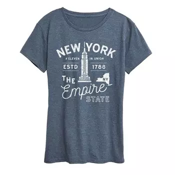 Женская футболка с графическим рисунком New York Empire State Licensed Character, цвет Heather Blue
