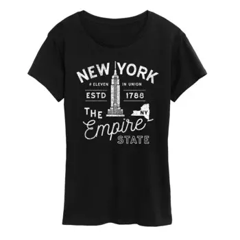 Женская футболка с графическим рисунком New York Empire State Licensed Character, черный