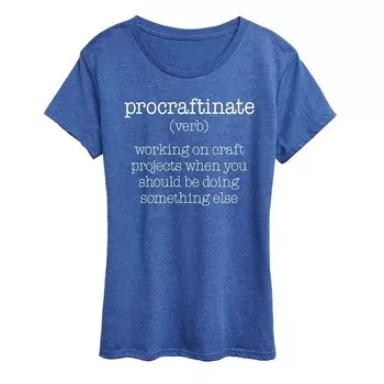Женская футболка с графическим рисунком Procraftinate Definition Licensed Character, цвет Heather Royal Blue