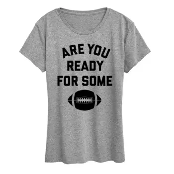 Женская футболка с графическим рисунком Ready For Some Football Licensed Character, цвет Heather Gray