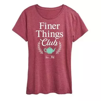 Женская футболка с графическим рисунком The Office Finer Things Club Licensed Character, темно-красный