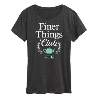 Женская футболка с графическим рисунком The Office Finer Things Club Licensed Character, темно-серый