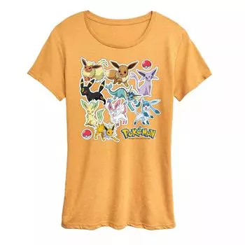 Женская футболка с графическими наклейками Pokemon Eevelution Licensed Character