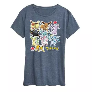 Женская футболка с графическими наклейками Pokemon Eevelution Licensed Character