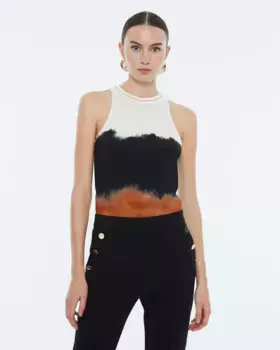 Женская футболка с халтер-воротом Andam, коричневый