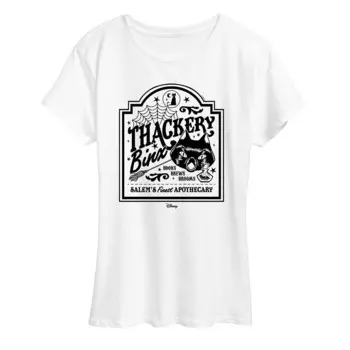 Женская футболка с изображением бизнес-знака Disney's Hocus Pocus Binx, белый