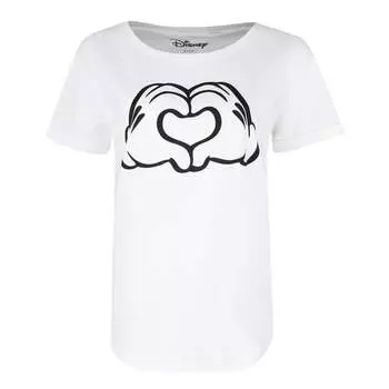 Женская футболка с изображением Микки Мауса «Любовные руки» Disney, белый