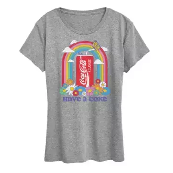 Женская футболка с изображением радуги от Coca-Cola Licensed Character, серый