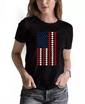 Женская футболка с изображением сердца и флага Word Art La Pop Art, розовый