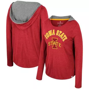 Женская футболка с капюшоном и длинными рукавами Colosseum Cardinal Iowa State Cyclones, цвет Isu Red