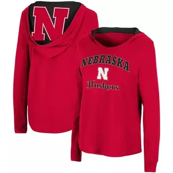 Женская футболка с капюшоном и длинными рукавами Colosseum Scarlet Nebraska Huskers Catalina, цвет Neb Red