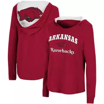 Женская футболка с капюшоном и длинными рукавами Colosseum Cardinal Arkansas Razorbacks Catalina Colosseum