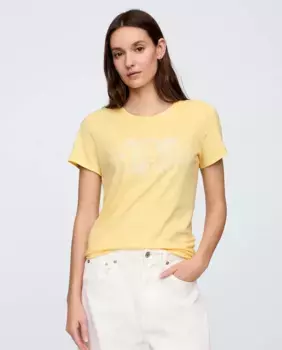 Женская футболка с контрастным логотипом Gap, желтый