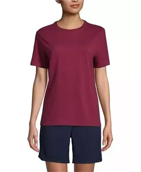 Женская футболка с коротким рукавом Feminine Fit Essential Lands' End, красный