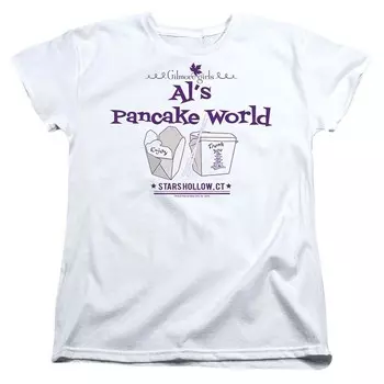 Женская футболка с коротким рукавом Gilmore Girls Als Pancake World Licensed Character, белый