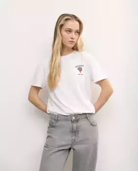 Женская футболка с коротким рукавом и изображением щенка брауни Brownie, белый