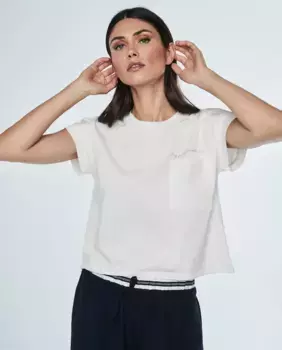 Женская футболка с коротким рукавом и карманом & Me Unlimited, белый