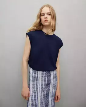 Женская футболка с коротким рукавом и круглым вырезом Easy Wear, темно-синий