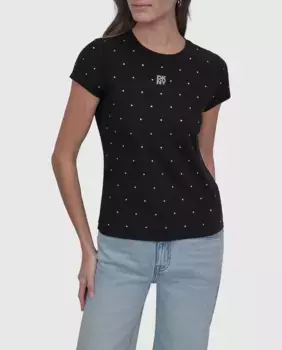 Женская футболка с коротким рукавом и круглым вырезом Dkny Jeans, черный