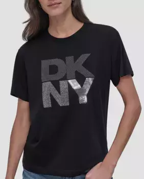 Женская футболка с коротким рукавом и круглым вырезом Dkny Jeans, черный