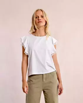 Женская футболка с коротким рукавом и кружевом «бабочка» Molly Bracken, белый