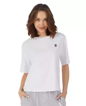 Женская футболка с коротким рукавом и логотипом DKNY, белый