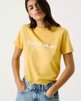Женская футболка с коротким рукавом и логотипом Pepe Jeans, жёлтый