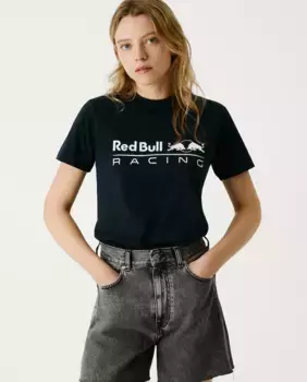 Женская футболка с коротким рукавом и логотипом Pepe Jeans, тёмно-синий