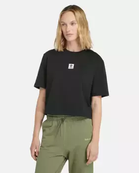 Женская футболка с коротким рукавом и логотипом спереди Timberland, черный