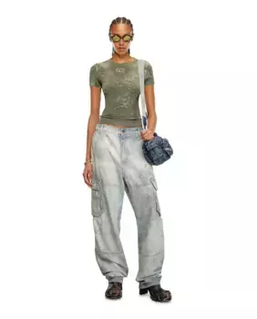 Женская футболка с коротким рукавом и логотипом Diesel, цвет Verde Militar