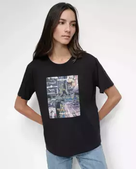 Женская футболка с коротким рукавом и логотипом Dkny Jeans, чёрный