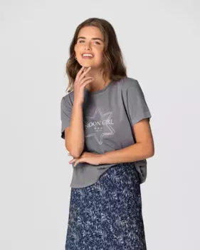 Женская футболка с коротким рукавом и логотипом Noon, темно-серый