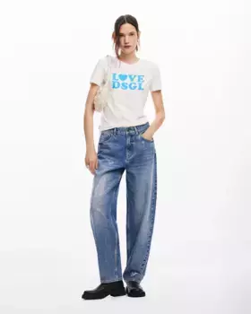 Женская футболка с коротким рукавом и надписью спереди Desigual, белый