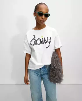 Женская футболка с коротким рукавом и надписью спереди Parfois, белый